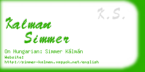 kalman simmer business card